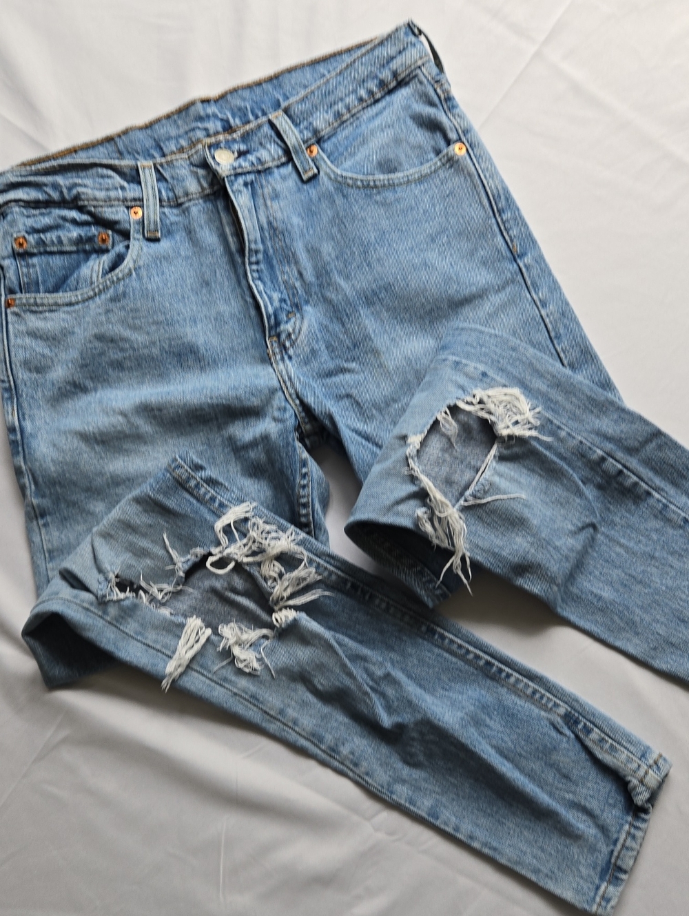 Levi's Light Blue Ripped Skinny Jeans